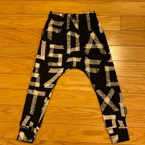 nununu light masking tape baggy pants black size 4-5 SOLD OUT IN BLACK. Like new